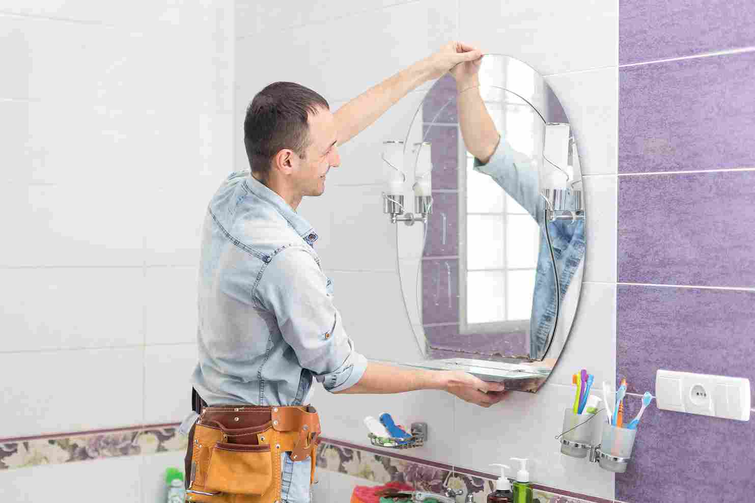 Bathroom mirror installation
