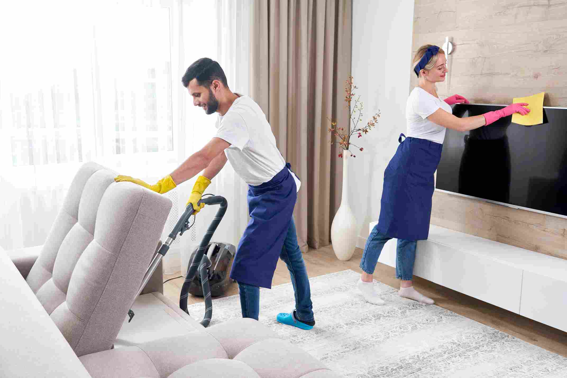 Furnished Living Room Cleaning